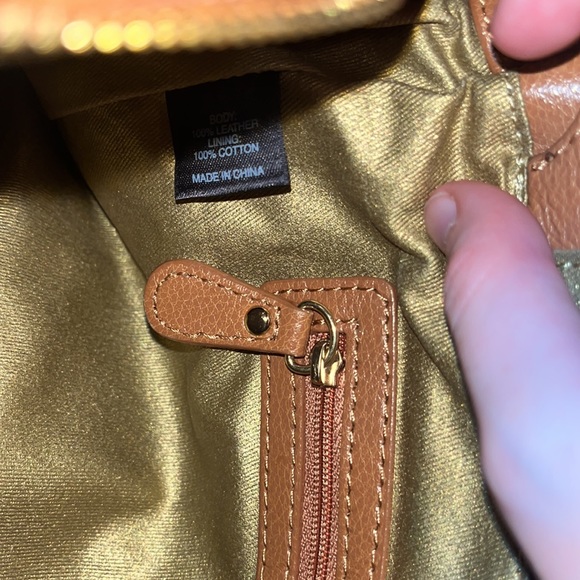 Antonio Melani Brown Leather Gold hardware double handle purse - Picture 13 of 16